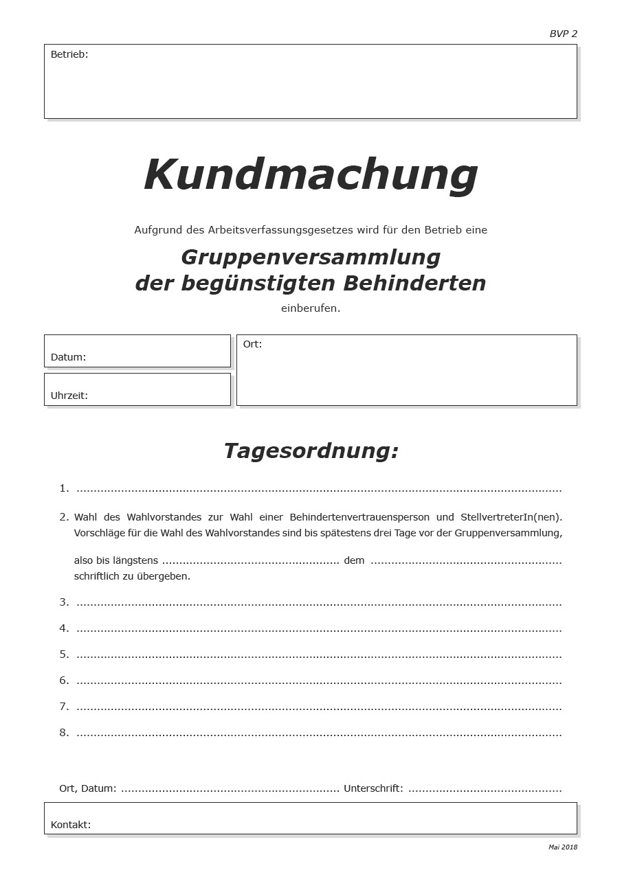Alle BVP-Wahlformulare zum Drucken und händisch Ausfüllen - PDF 