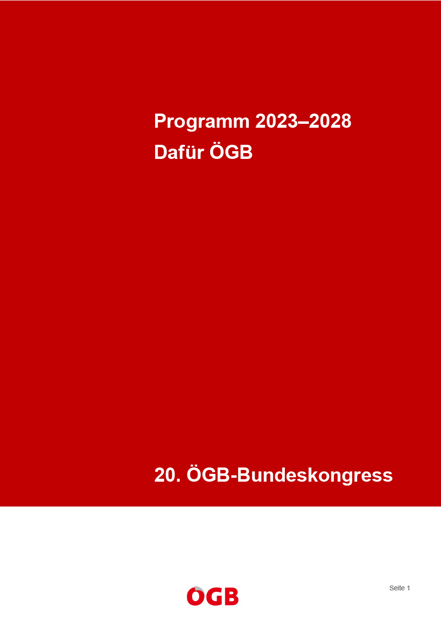 "Dafür ÖGB" Programm 2023-2028